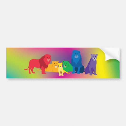 Feiern Sie Ihren Pride-Rainbow-Löwe Autoaufkleber (Vorne)
