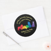 Feiern Sie Ihren Pride-Rainbow-Löwe Runder Aufkleber (Umschlag)