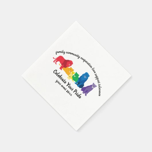 Feiern Sie Ihren Pride-Rainbow-Löwe Serviette (Ecke)