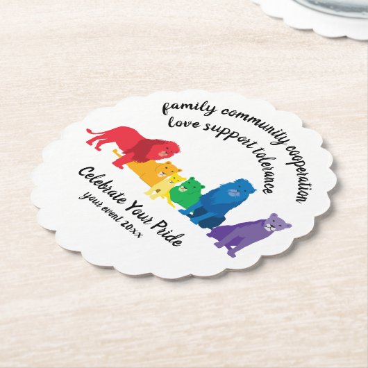 Feiern Sie Ihren Pride-Rainbow-Löwe Untersetzer (angewinkelt)
