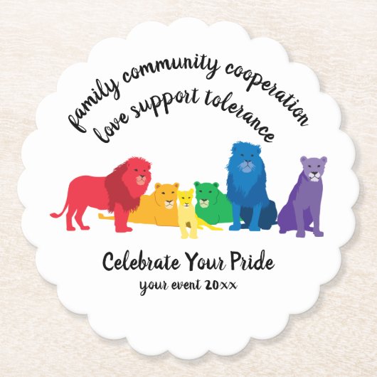 Feiern Sie Ihren Pride-Rainbow-Löwe Untersetzer (Vorderseite)