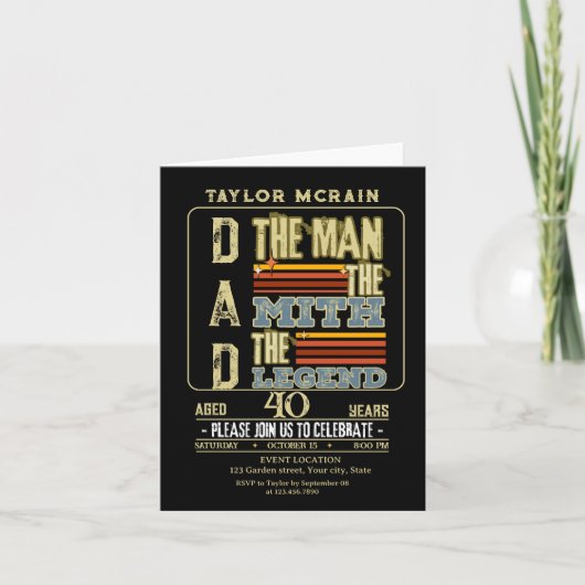 Feiern Sie jedes Alter: Der Mann, der Mythos, die Einladung (Vorderseite)