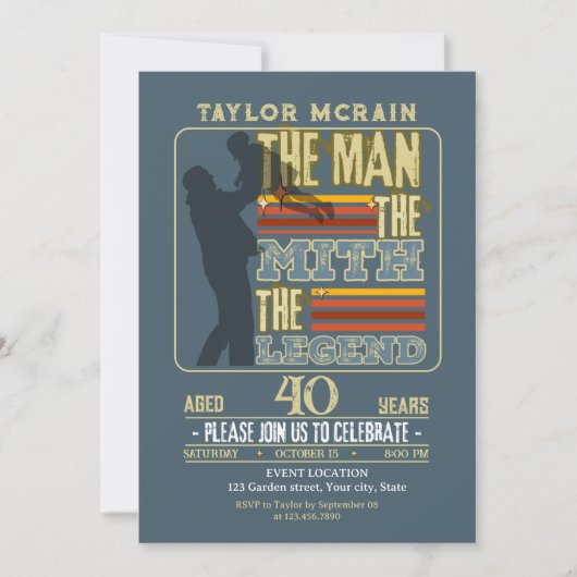 Feiern Sie jedes Alter: Der Mann, der Mythos, die Einladung (Vorderseite)