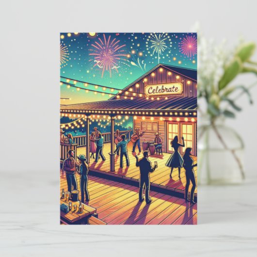 Feiern Sie jedes benutzerdefinierte Party eines Er Einladung (Stehend Vorderseite)