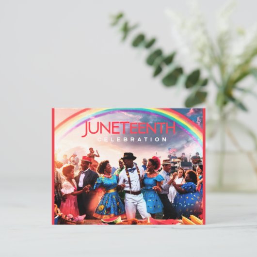 Feiern Sie Juneteenth! Postkarte (Stehend Vorderseite)