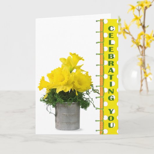 Feiern Sie Karte (Gelbe Blume)