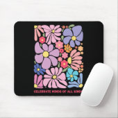 Feiern Sie Köpfe aller Art Blumen Neurodiversität Mousepad (Mit Mouse)