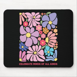 Feiern Sie Köpfe aller Art Blumen Neurodiversität Mousepad