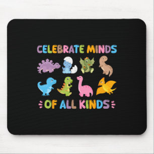 Feiern Sie Köpfe aller Art Dinosaurier ADHS Neurod Mousepad