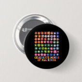 Feiern Sie Köpfe aller Art Groovy Flower Autismus Button (Vorne & Hinten)