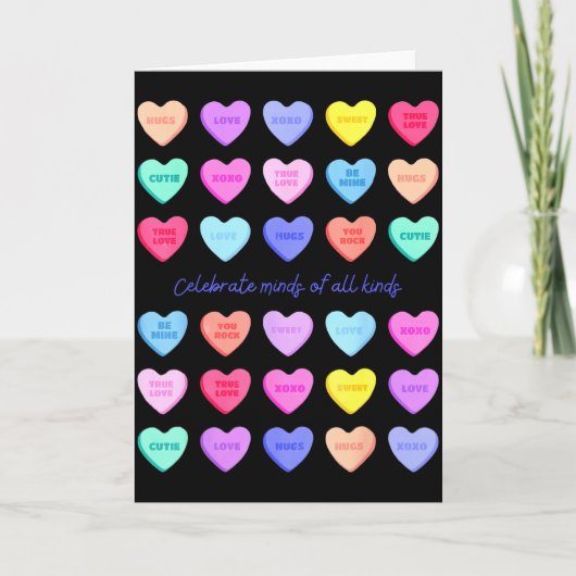 Feiern Sie Köpfe Aller Art Herzen Süßigkeiten Vale Karte (Vorderseite)