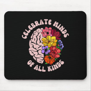 Feiern Sie Köpfe aller Art Neurodiversität Autismu Mousepad