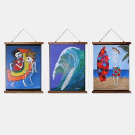 Feiern Sie Leben und Lachen Wandteppich Mit Holzrahmen