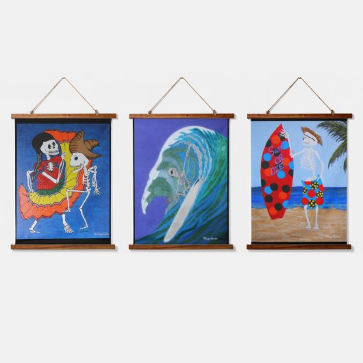 Feiern Sie Leben und Lachen Wandteppich Mit Holzrahmen (Dreifach)