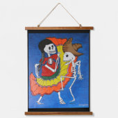 Feiern Sie Leben und Lachen Wandteppich Mit Holzrahmen (Vorderseite)