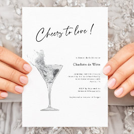 Feiern Sie Liebe! Elegantes Weißes Brautparty Einl Einladung