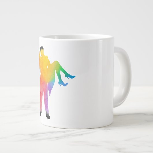Feiern Sie Liebe mit Kunst & Farbe Jumbo-Tasse (Vorderseite Rechts)