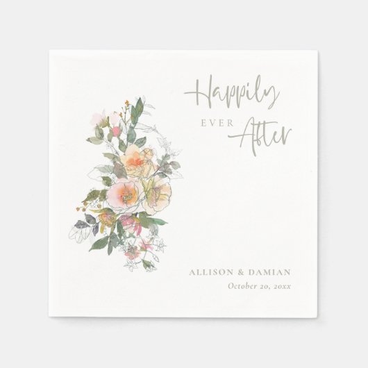 Feiern Sie Liebe! Personalisierte Wildblume Serviette (Vorderseite)