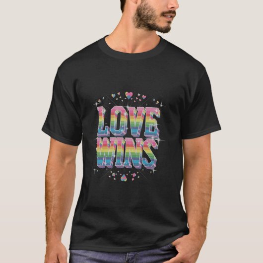 Feiern Sie Liebe Siegt in Regenbogenfarben Pride P T-Shirt (Vorderseite)