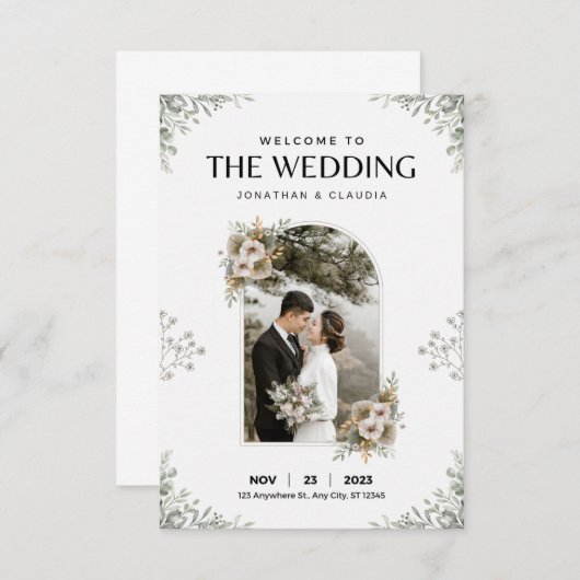 Feiern Sie Liebe und Freude mit dieser Atemberaube Einladung (Vorne/Hinten)