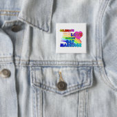 Feiern Sie Liebe-Unterstützung homosexuelle Ehe Button (Beispiel)