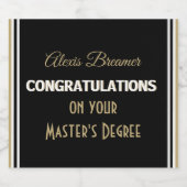 Feiern Sie! Master-Abschluss! Abschluss Schaumweinetikett (Einzelnes Label)