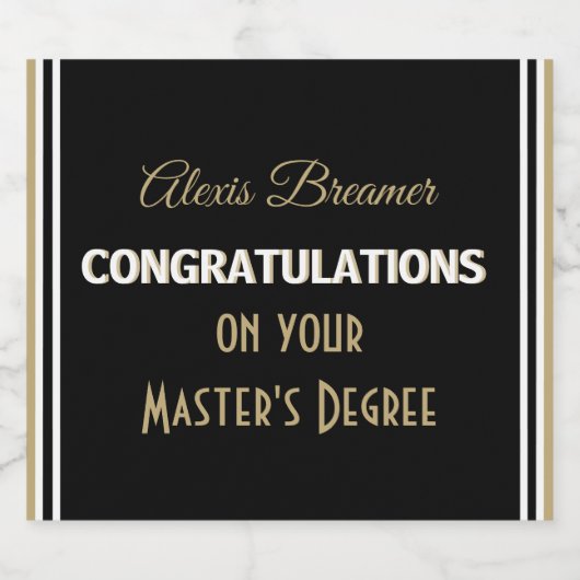 Feiern Sie! Master-Abschluss! Abschluss Schaumweinetikett (Einzelnes Label)