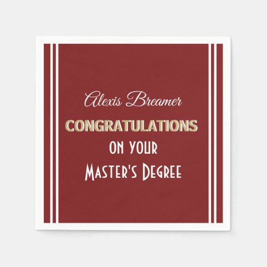 Feiern Sie! Master-Abschluss! Graduierungspartei N Serviette (Vorderseite)