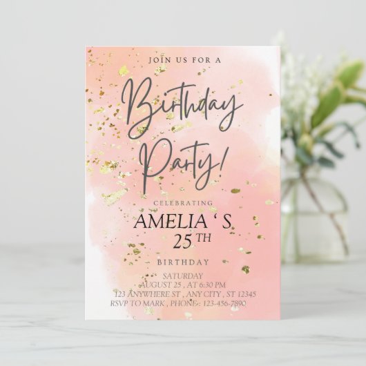 Feiern Sie meinen Geburtstag! Einladung (Stehend Vorderseite)