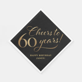 Feiern Sie mit 60 Geburtstags Glitzer Black and Go Serviette