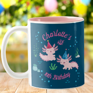 Feiern Sie mit Axolotl-Magie Zweifarbige Tasse