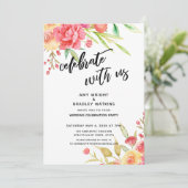 Feiern Sie mit Blume von Us Boho Hochzeitsempfang Einladung (Stehend Vorderseite)