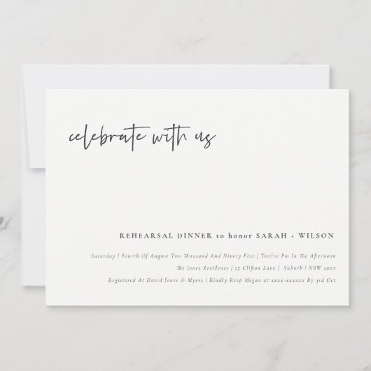 Feiern Sie mit dem Abendessen mit der Script-Probe Dankeskarte (Vorderseite)