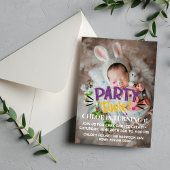 Feiern Sie mit dem Lächeln! Party Time Foto Geburt Einladung