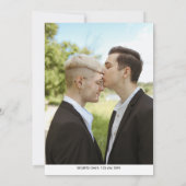 Feiern Sie mit dem neuen Mr. & Mr. Foto Einladung (Rückseite)