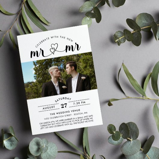 Feiern Sie mit dem neuen Mr. & Mr. Foto Einladung