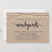 Feiern Sie mit dem neuen rustikalen Hochzeitsessen Einladung (Vorderseite)