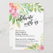 Feiern Sie mit den kalligraphischen Blume der Us Einladung (Vorne/Hinten)