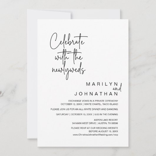 Feiern Sie mit den Neugeborenen, Hochzeit Einladung (Vorderseite)