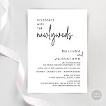 Feiern Sie mit den Neugeborenen, Hochzeitsessen Einladung<br><div class="desc">Hochzeitsdinner und Party Einladung Card (Feiern Sie mit den Neugeborenen) im modernen minimalistischen,  Schwarz-Weiß-Thema. Es ist perfekt für Ihre Hochzeitsfeier Empfang / Post Hochzeitsfeier Einladung.</div>