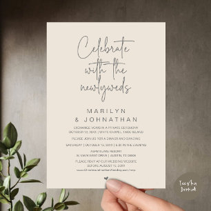 Feiern Sie mit den Neugeborenen, Hochzeitsessen Einladung
