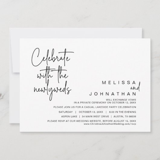 Feiern Sie mit den Neuvermählten, Hochzeit in Einladung (Vorderseite)