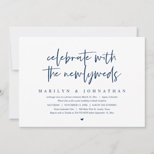 Feiern Sie mit den Neuvermählten, Hochzeit in Einladung (Vorderseite)