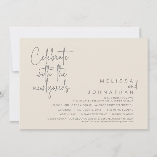 Feiern Sie mit den Neuvermählten, Hochzeit in Einladung (Vorderseite)