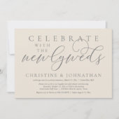 Feiern Sie mit den Neuvermählten, Hochzeitsessen Einladung (Vorderseite)