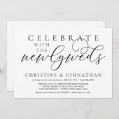 Feiern Sie mit den Neuvermählten, Hochzeitsessen Einladung (Vorne/Hinten)