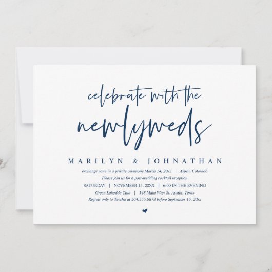 Feiern Sie mit den Neuvermählten, Hochzeitsfeier Einladung (Vorderseite)