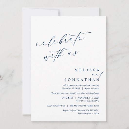 Feiern Sie mit den Neuvermählten, Hochzeitsfeier Einladung (Vorderseite)