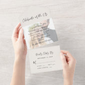 Feiern Sie mit der Hochzeitsempfehlung des US-Foto All In One Einladung (Abreißen)