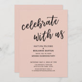 Feiern Sie mit der Lässigen Blush Pink Wedding Par Einladung (Vorne/Hinten)